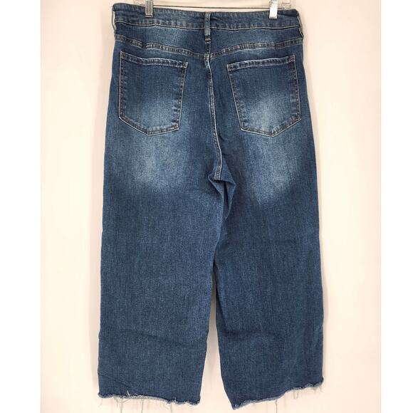 OAT New York Wide Leg Cropped Jeans Raw Hem Women’s 12/31 - Picture 9 of 9